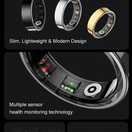 R09 Smart Ring Men Women with Charging Case Heart Rate Blood Oxygen 5ATM Waterproof SmartRing For Xiaomi Samsung Android IOS
