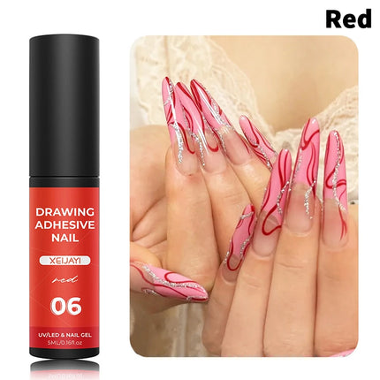 5ml Super Bright Silver Metallic Painting Liner Gel Nail Polish Drawing Stripe Graffiti Mirror Pull Line UV Gel Varnish