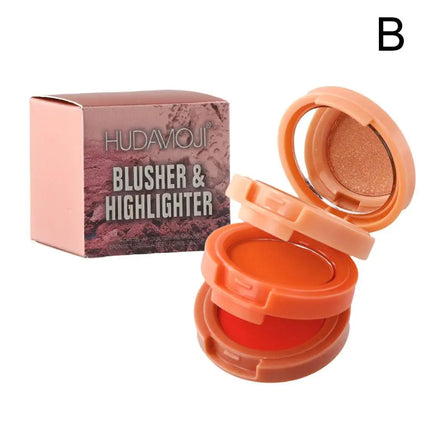 3 in - 1 One Makeup Palette Peach Blush Contour Shadow Highlighter with Matte & Glitter Pigments for Eyebrow Nose and Face Plus