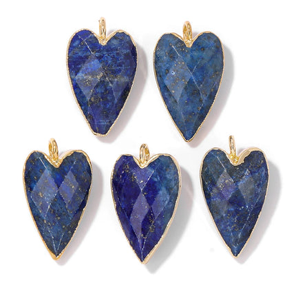 Blue Lapis Lazuli Pendant Gems Cross Hand Oval Shape Natural Stone Lapis Lazuli Charms for Jewelry Making Necklace DIY Bracelet