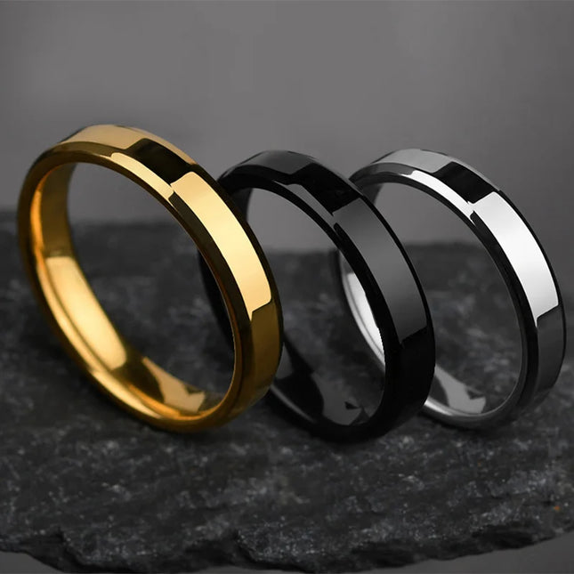 Letdiffery Simple Stainless Steel Couple Jewelry Smooth 1/2/4/6/8mm Women Men Finger Rings For Lovers Dropshipping Wholesale