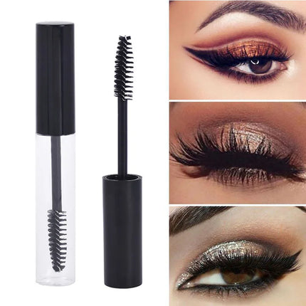 100pcs 10ML Empty Mascara Wand Tubes with Black Lid Cosmetic Eyelash Tube Lip Gloss Packaging Plastic Eyeliner Bottle with Brush