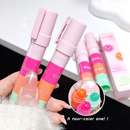Cappuvini stacking four-color lip balm moisturizing lip balm lip care temperature change lip balm