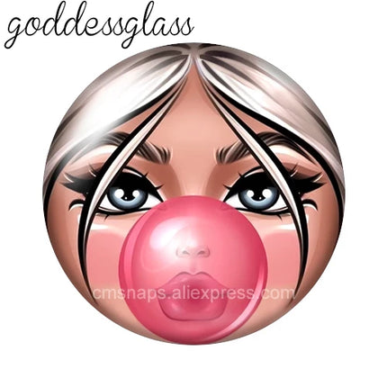 Matryoshka Doll Face Girl Sunglasses 12mm/18mm/20mm/25mm Round photo glass cabochon flat back Making findings Jewelry