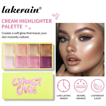 Eyebrow Cream Blush Curve Case Cream Cosmetics Highlighter Palette Matte Shimmer Finishes Shadow Tones Long-Lasting Cosmetics