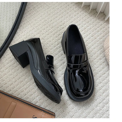 Bla Chunky Heel Mary Janes Women's oes Spring 2026 New High Heel Loers Retro Briti Sle Single oes Faionable Cas...