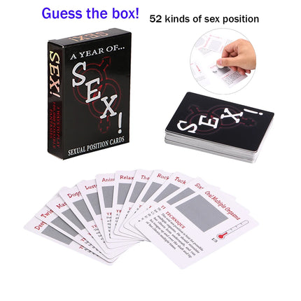 Erotic Games Coated Scratch Poker Paper Cards Sex Toys, 52 Kinds of Sex Position Explore Your Wildest Fantasies Bedroom Commands