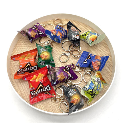 Simulated Snack Bag Keychain Miniature Potato Chip Bag Pendant Keychain Funny Jewelry