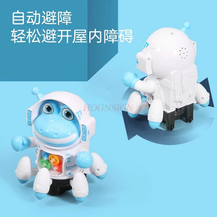 Electric space crocodile toy for children to sing and dance, 1-3 year old baby puzzle, omnidirectional walking fish