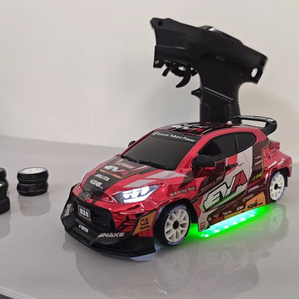 Gyro version SDSTAR RC Drift Car 1:24 Scale 4WD D24 Full Proportional Control Two Sets of Wheels Professional Remote Control Toy
