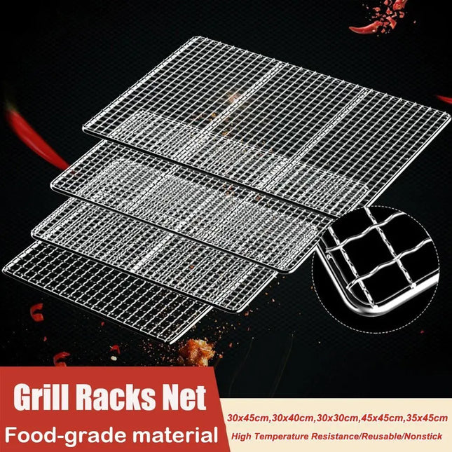 New High Quality Barbecue Net Portable Durable Iron Wire Grill Racks Reusable Square Grill Net Nonstick Roast Grate Net