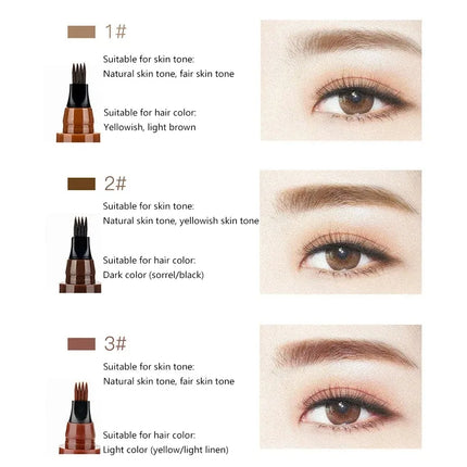 4 Point Eyebrow Pencil 4 Prong Tip Eyebrow Pen 4 Fork Eyebrow Pencil Waterproof Liquid Eyebrow Pencil Long Lasting Like Real