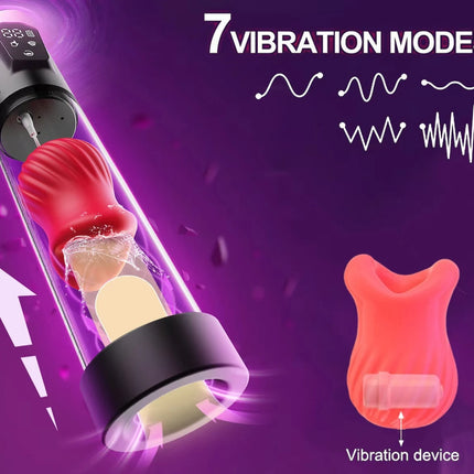 Male Masturbator Penis Pump Enlarger Transparent Visual Male Sex Toys for Men APP Control Vibrating Vacuum Suction Glans Trainer