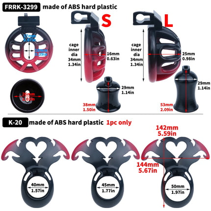 FRRK Dreamy Multicolor ABS Negative Chastity Cage Adjustable Belt Comfortable Wear Abstinence BDSM Bondage Toy for Sissies Men