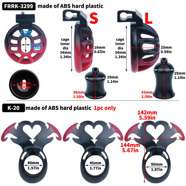 FRRK Dreamy Multicolor ABS Negative Chastity Cage Adjustable Belt Comfortable Wear Abstinence BDSM Bondage Toy for Sissies Men