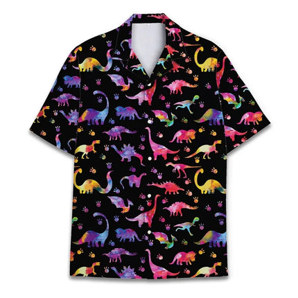 3D Print Funny Animal Hawaiian Shirts For Men Women Summer Short Sleeve Casual Relaxed-Fit Button Down Beach Shirt Mens Tshirt