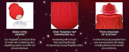 Rose-Sucking Vibrator for Women Nipple Massager Clitoral Vacuum Stimulator Vibrating Female Masturbator Sex Toys for Adults