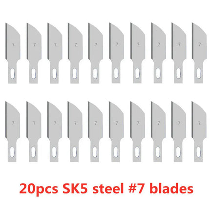 20pcs Wood Carving Blades Cutter Knifes Craft Carve Tool Sculpture Utility Engrave Metal Woodcarve PCB Repair DIY Blade