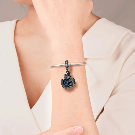 Hot Sale 925 Sterling Silver Cute Panda Beads & Penguin Dangle Charm Fit Snake Bracelet Boutique Necklace Black Pendant Gift