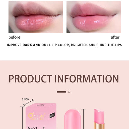 OCHEAL Color Changing Lipstick Fruit Lip Balm Moisturizing Waterproof Long Lasting Moisturizing Lip Balm Temperature Changing
