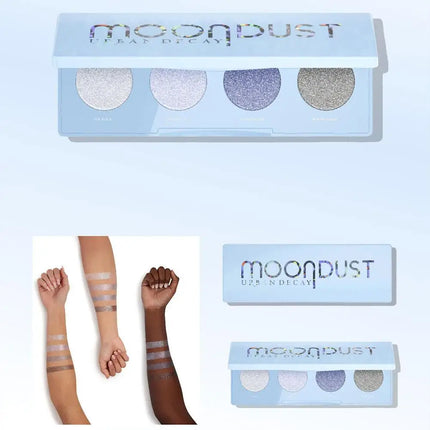 Moondust 4-Color Glitter Eyeshadow Palette, Long-Lasting Shiny Pigments for Party & Daily Shimmery Sparkle Eye Shadow Set