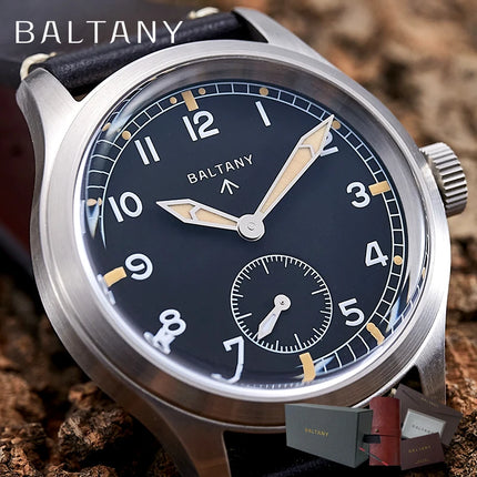 Baltany Men's D12 Quartz Watch VD78 Movement Field Watch S2032 20Bar Sapphire Crystal Stainless Steel Minitary Wristwatch Men