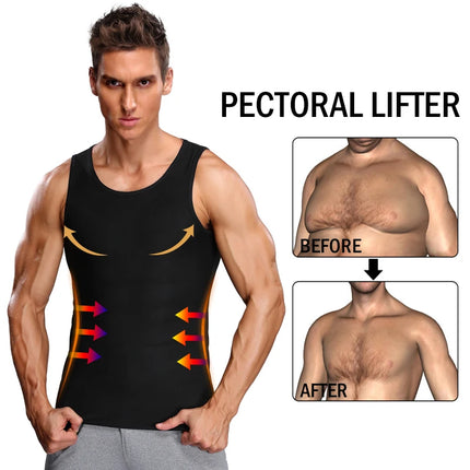 Hot Slimming Sauna Sweat Vest for Men Heat Trapping Pullover Sweat Enhancing Vest Workout Body Shaper Reduce Weight Tank Tops