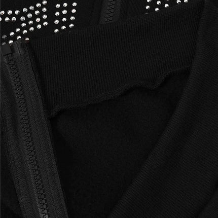 BIG PROMOTION Europe Y2k rhinestone skeleton pattern zipper thermal hoodie electronic traf sweatshirt Stitch for men and women