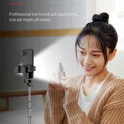 Bluetooth Selfie Stick Tripod Desktop Stand, Phone Holder, Wireless Remote Shutter, for iPhone Android, Option with Fill Light