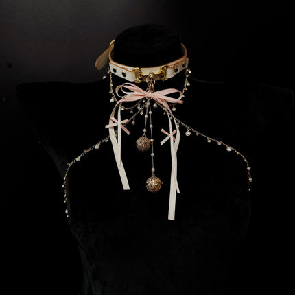 Ribbon Bow Nipple Clamps Bell Reast Punishment SM Training Erotic Collar and Chain Nipple Restraints Adult Game Flirting Sex Toy