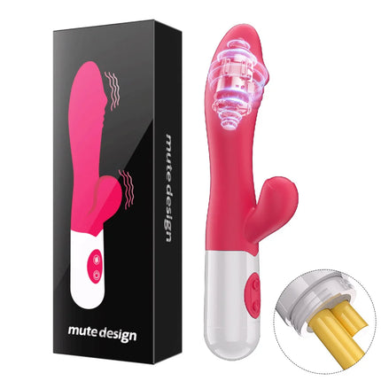 Rabbit Vibrator for Women Clitoris Stimulator Silicone G-spot Powerful 2 in 1 Dildo Female Masturbation Sex Toys Adult Goods