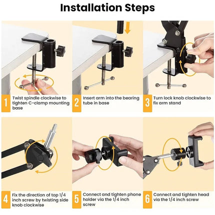 LED Photography Light Selfie Lights Conference Lighting Photo Studio Lamp With Scissor Arm Stand For Zoom YouTube Live Streaming