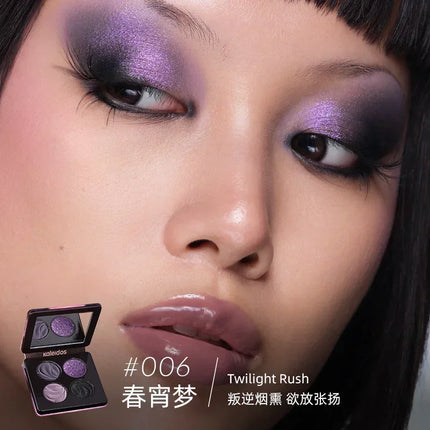 Kaleidos 4-Color Glitter Eyeshadow Palette High Pigmented Shimmer Matte And Glitter Finish Eye Shadow Makeup Set