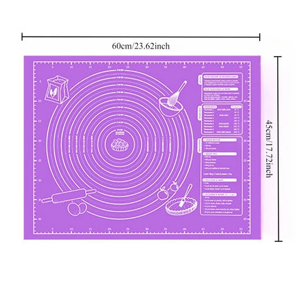 Food gradePlasticRolling Mat with Measuring Tool Non slip Kneading Mat, Easy To Clean Non stick Baking Mat ReusableBakingUtensil
