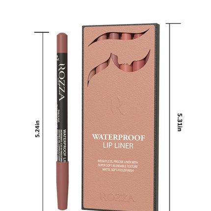 6 PCS/SET Ultra-Fine Wood Lip Liner Set - Nude Brown Collection, Velvet Matte Long Lasting Waterproof 18 Colors Lip Combo