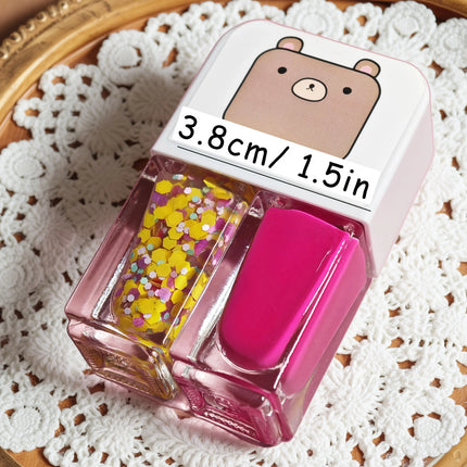 D08 Love cycle 2-Bottle Set Nail Polish No-Bake Quick-Dry Long-Lasting Peelable Water-Based Triple Color Nail Polish