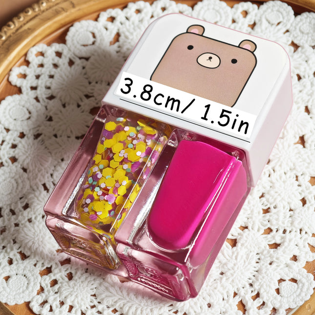 D08 Love cycle 2-Bottle Set Nail Polish No-Bake Quick-Dry Long-Lasting Peelable Water-Based Triple Color Nail Polish