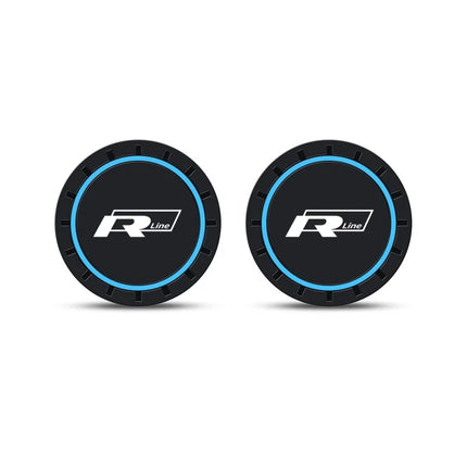 New 2pcs Rline R line Logo Car Coaster Mats Water Cup Non-slip Pads For VW Golf 7 MK7 Golf 6 MK6 Tiguan Polo CC Jetta