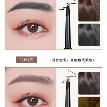 Gold Bar Double Ended Eyebrow Pencil - Ultra Fine 0.5mm Triangle Tip Waterproof & Smudge-proof for 3D Natural Brows
