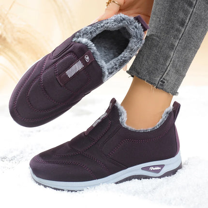 Women's Thickened Fleece Lined Boot Comfortable Warm Cotton Shoes round Toe Flat Heel Casual Style Ideal for Winter Season