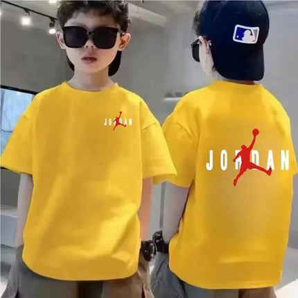 Summer brand pattern printed breathable cool cotton children's casual fashion short sleeved T-shirt