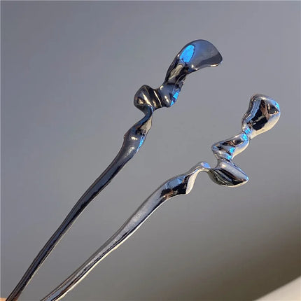 Fashion Butterfly Hair Sticks for Women Metal Hair Clip Pins Minimalist Irregualr Girls Hairpins Hair Bun Maker Headwear