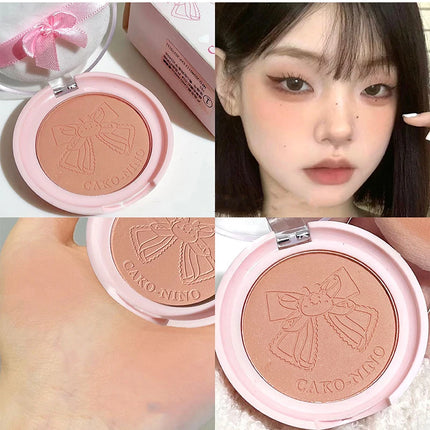 Wish Bow Cute Blusher Lasting Not Easy to Fly Powder Pink Blush Face Brighten Shading Rouge Rubor Korean Dupes Makeup Cosmetics