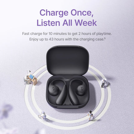 Baseus BF1 Lite Open-Ear Sport Wireless Earphones Bluetooth 5.4 EarHooks Big Bass Sport Earbuds 60Hrs Playtime