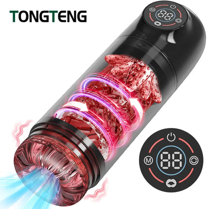 Automatic Male Masturbator Cup 7 Sucking Rotating Licking Modes Pocket Pussy Stroker Blowjob Penis Pump Sex Toys For Men