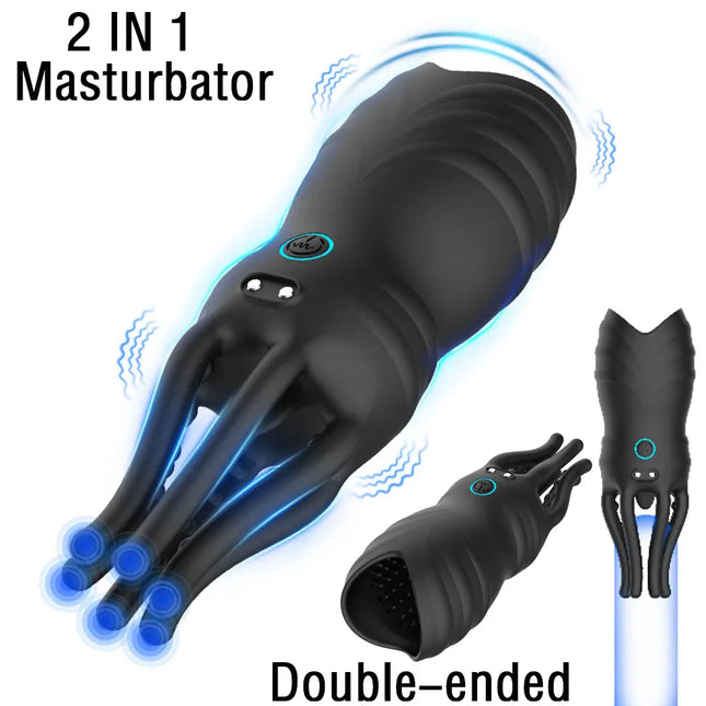 Male Masturbators Masturbation Cup Tentacle Penis Vibrator Trainer Clit Nipple Massager Adult Sex Machine Sex Toys for Men Couple