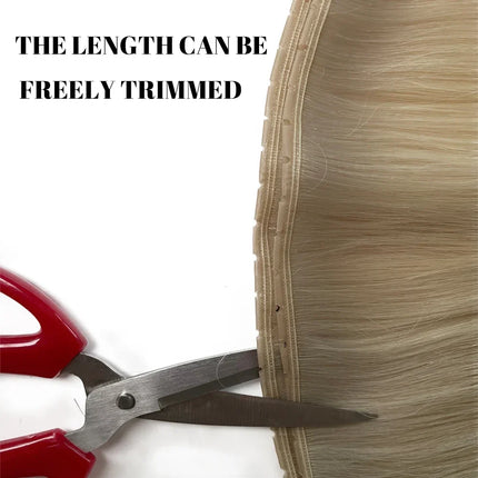 DIYOMOInvisible Hole Flat PU Tape Hair Extensions XO Twin Tabs Long PU Weft Real Human Hair Microlink Application No Glue Needed