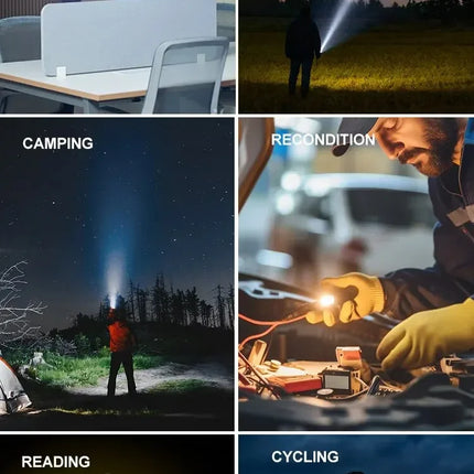 3LED Super Bright Flashlight  Mini Burst Flash Torch Rechargeable Outdoor Waterproof Emergency Spotlight with Pen Clip Magnet