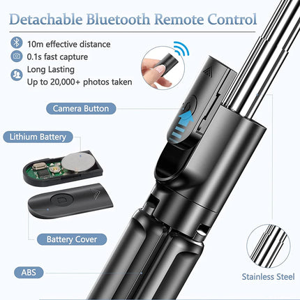 New Wireless Bluetooth Selfie Stick Mobile Phone Holder Retractable Portable Multifunctional Tripod With Wireless Remote Shutter