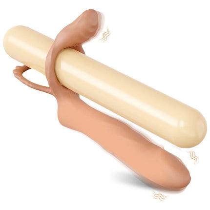 Double Penetration Vibrator for Couple Penis Ring  Semen Cock Ring Penis Enlargement Delayed Vibrating Sex Toys for Men Adult